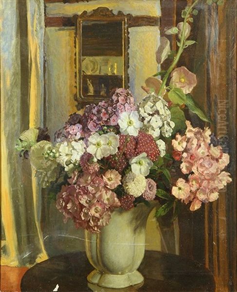 Still-life With Flowers In A Vase Oil Painting by Charles Daniel Ward