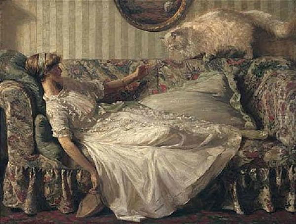 The Obsequious Persian Oil Painting by Charles Daniel Ward