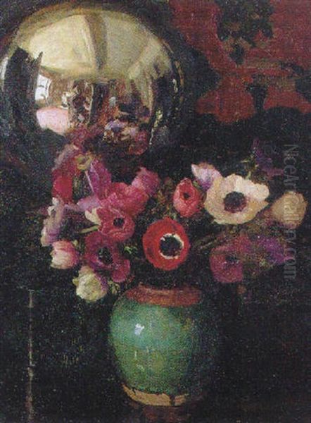 Peony Still Life Oil Painting by Charles Daniel Ward