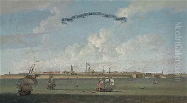 A View Of Fort St. George [madras] In The East Indies Oil Painting by Francis Swain Ward