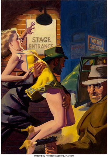 Undercover Man, Private Detective Magazine Cover Oil Painting by Hugh J. Ward