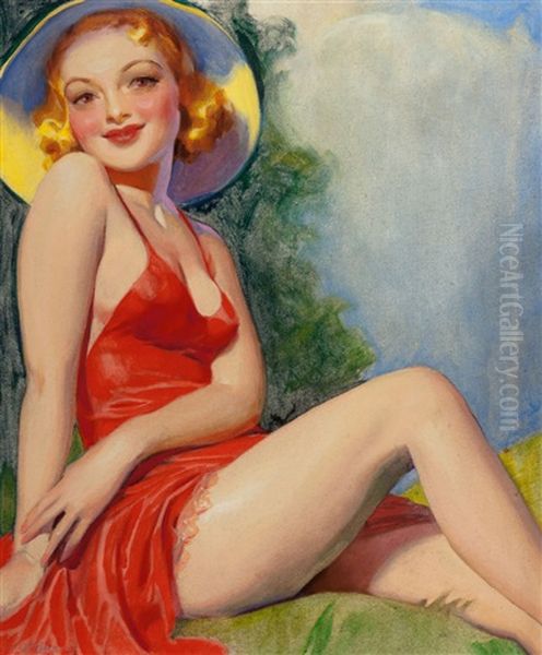 Perfect 36!, Tattle Tales Pulp Cover, June Oil Painting by Hugh J. Ward