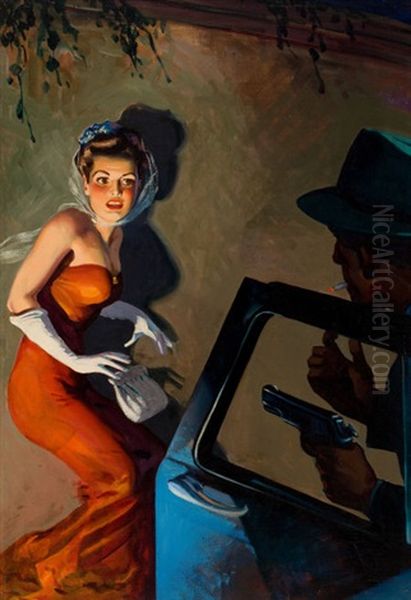 Skeleton In The Closet, Private Detective Stories Pulp Cover, September Oil Painting by Hugh J. Ward