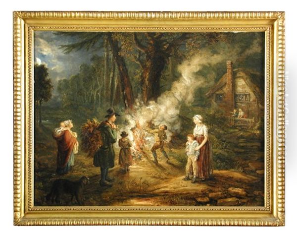 Woodman And Gypsies Oil Painting by James Ward