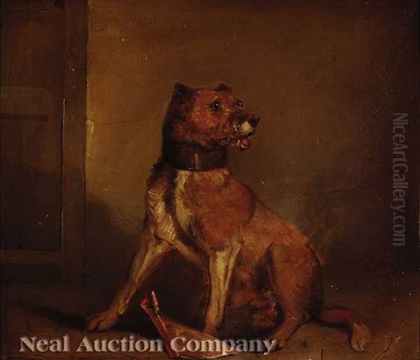 Terrier Oil Painting by Martin Theodore Ward