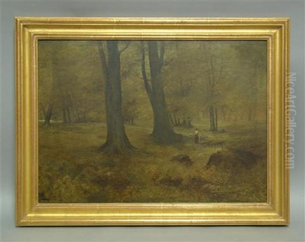 Forest Scene Oil Painting by John Bunyan Bristol