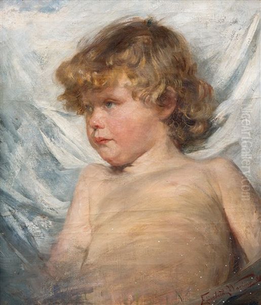 Portrait Of A Child Oil Painting by Elisabeth Warling