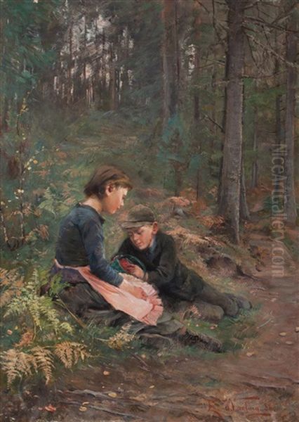 Children Picking Berries by Elisabeth Warling