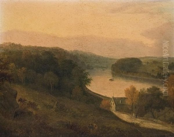 Schuylkill River Near Manayunk Oil Painting by Henry Warren