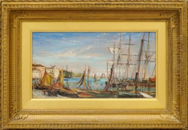 Venice With Sailing Vessels Oil Painting by William White Warren