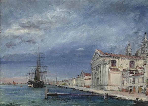 View Of The Chiesa Dei Gesuati, The Zattere, Venice Oil Painting by William White Warren