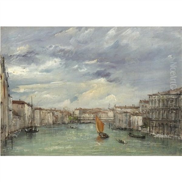 View On The Grand Canal, Venice Oil Painting by William White Warren