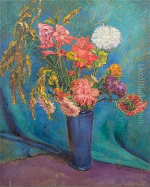 Floral Still Life Oil Painting by Alexander Warshawsky