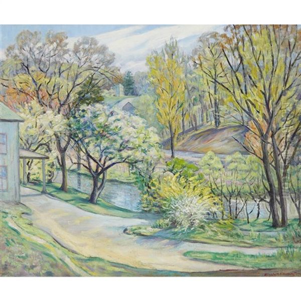 Spring, Village By The Creek by Elizabeth Fisher Washington