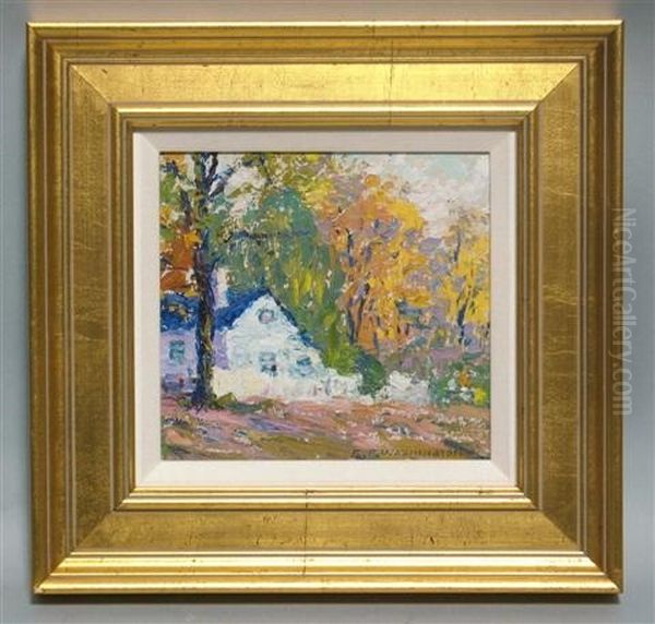 Farm House In Autumn Oil Painting by Elizabeth Fisher Washington