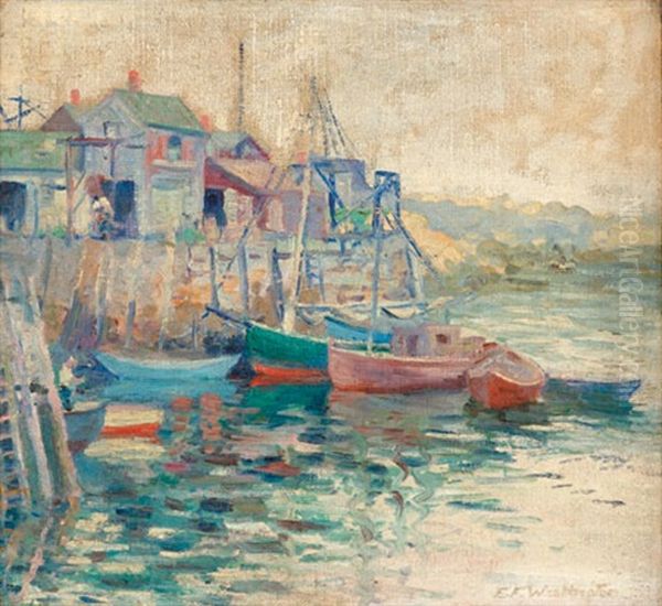 Harbor Scene Oil Painting by Elizabeth Fisher Washington