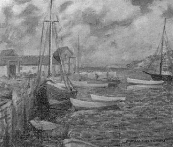 In The Harbor, Rockport, Mass. Oil Painting by Elizabeth Fisher Washington