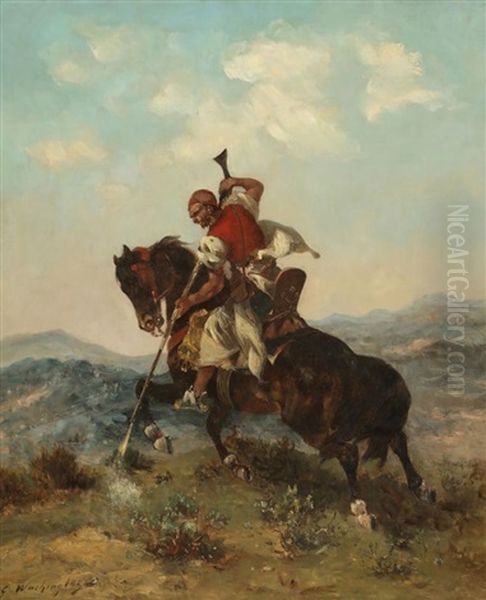 Orientalischer Reiter Mit Gewehr Oil Painting by Georges Washington