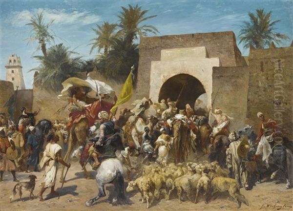 Return From The Razzia Oil Painting by Georges Washington