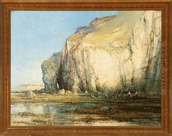 Sunny Day, Presumably At The White Cliffs Of Dover Oil Painting by Frank Wasley