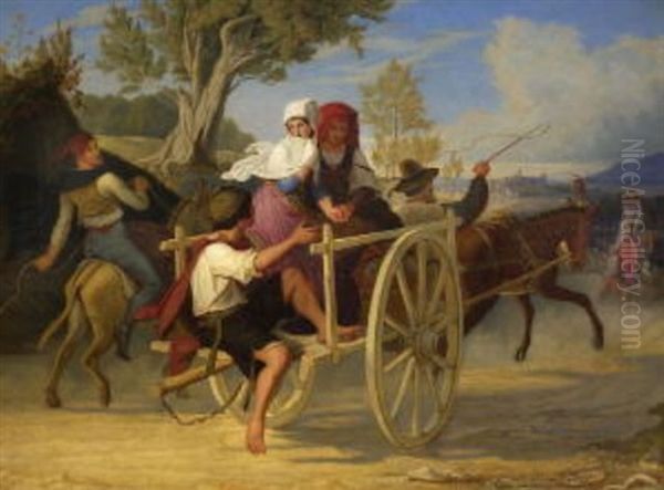 Auf Dem Weg Zum Markt Oil Painting by Friedrich Wasmann