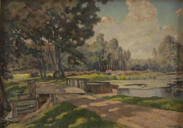 Landscape With Little Bridge by Rafal Wasowicz