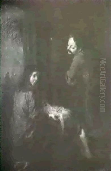 The Holy Family Oil Painting by Jan Abel Wassenbergh