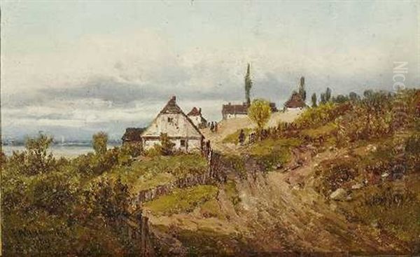 Dunenlandschaft Mit Bauernhausern Oil Painting by Frantiszek Wastkowski