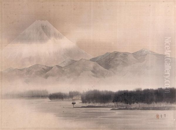 Mount Fuji Oil Painting by Shotei Watanabe