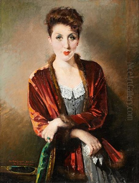 Portrait De Jacqueline Oil Painting by Charles Joseph Watelet