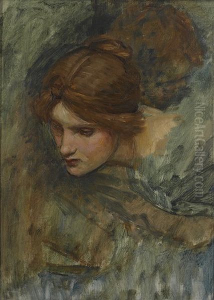 Study For The Head Of Venus In The Awakening Of Adonis Oil Painting by John William Waterhouse