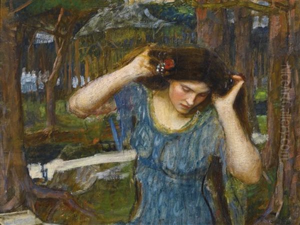 Vain Lamorina, A Study For Lamia Oil Painting by John William Waterhouse