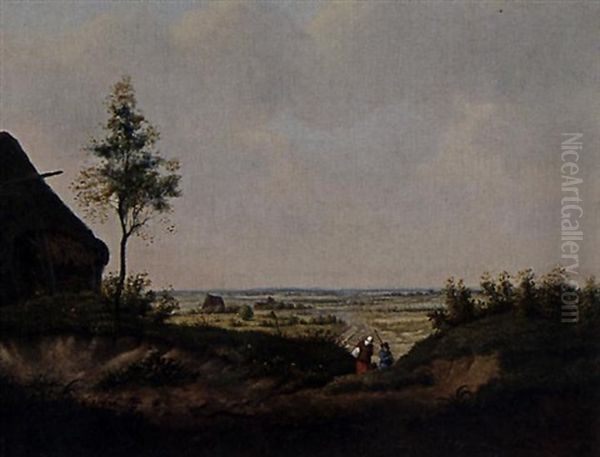 Landscape With Peasants Oil Painting by Jan Pieter Waterloo