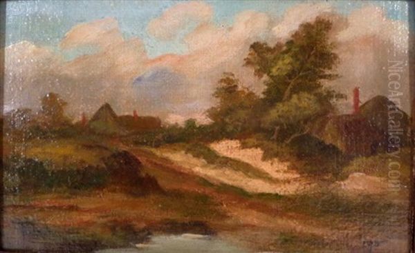 A Dutch Village Oil Painting by Sir Ernest Albert Waterlow