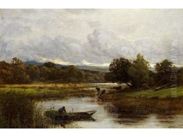 Water Landscape Oil Painting by Sir Ernest Albert Waterlow