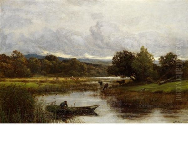 Water Landscape Oil Painting by Sir Ernest Albert Waterlow