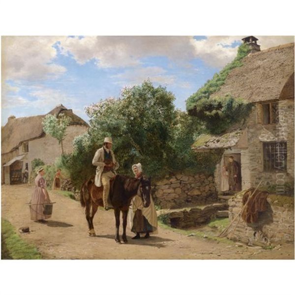 The Village Postman Oil Painting by Sir Ernest Albert Waterlow