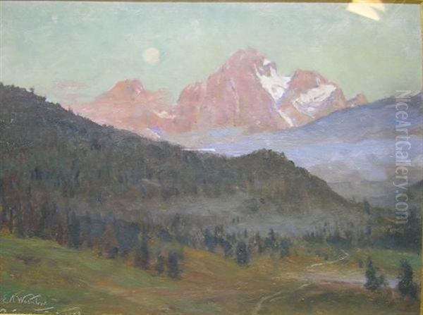 View Of Pontresina Oil Painting by Sir Ernest Albert Waterlow