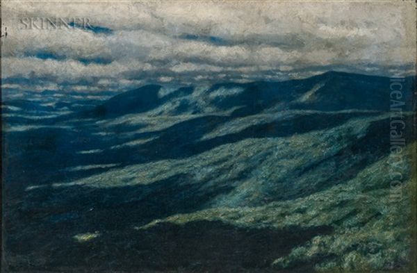 Mountains And Clouds, Vermont Oil Painting by Marcus A. Waterman