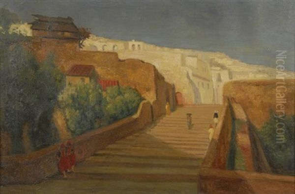 Staircase, Algiers Oil Painting by Marcus A. Waterman