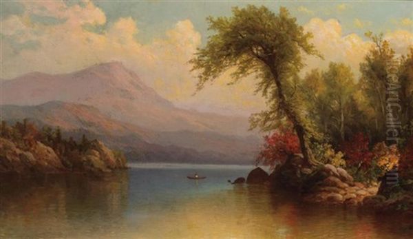 View On Lake George Oil Painting by George W. Waters