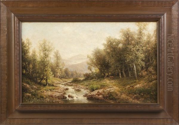 View Near Elmira, Ny Oil Painting by George W. Waters