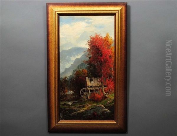 The Old River Mill Oil Painting by George W. Waters