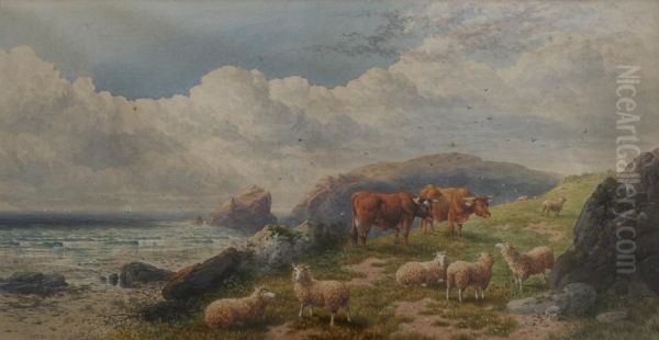 Near Ilfracombe, Devon Oil Painting by Charles Edward Snr Brittan