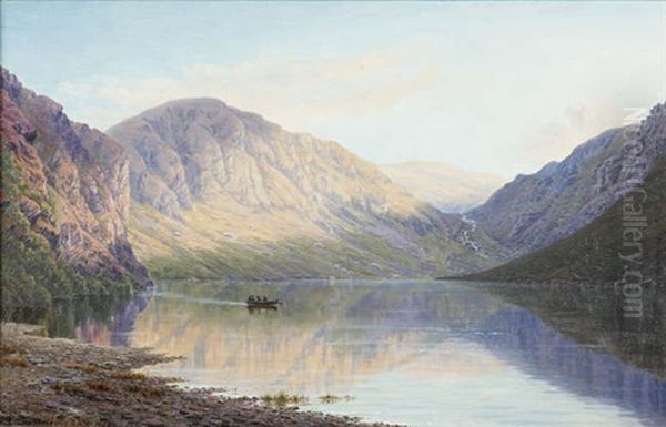 An Irish Lough Oil Painting by Bartholomew Colles Watkins