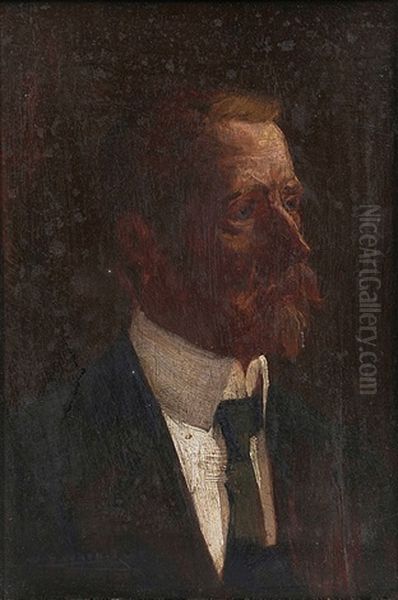 Head Of A Man Oil Painting by John Samuel Watkins