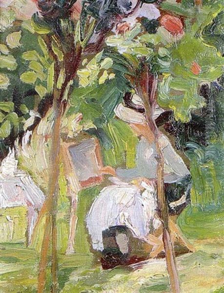 Sketching In The Garden Oil Painting by Susan Watkins