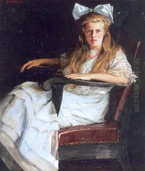 Seated Portrait Of A Young Lady Oil Painting by Susan Watkins