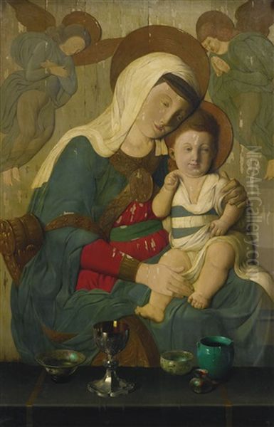 Madonna And Child Oil Painting by Harry Willson Watrous