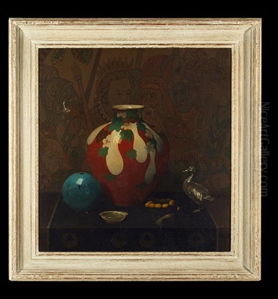 Japanese Still Life Oil Painting by Harry Willson Watrous